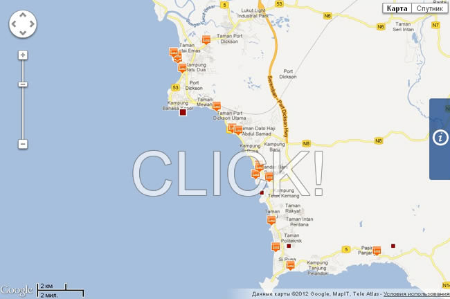 карта Порт Диксон - отели на карте Порт Диксона  Малайзии 