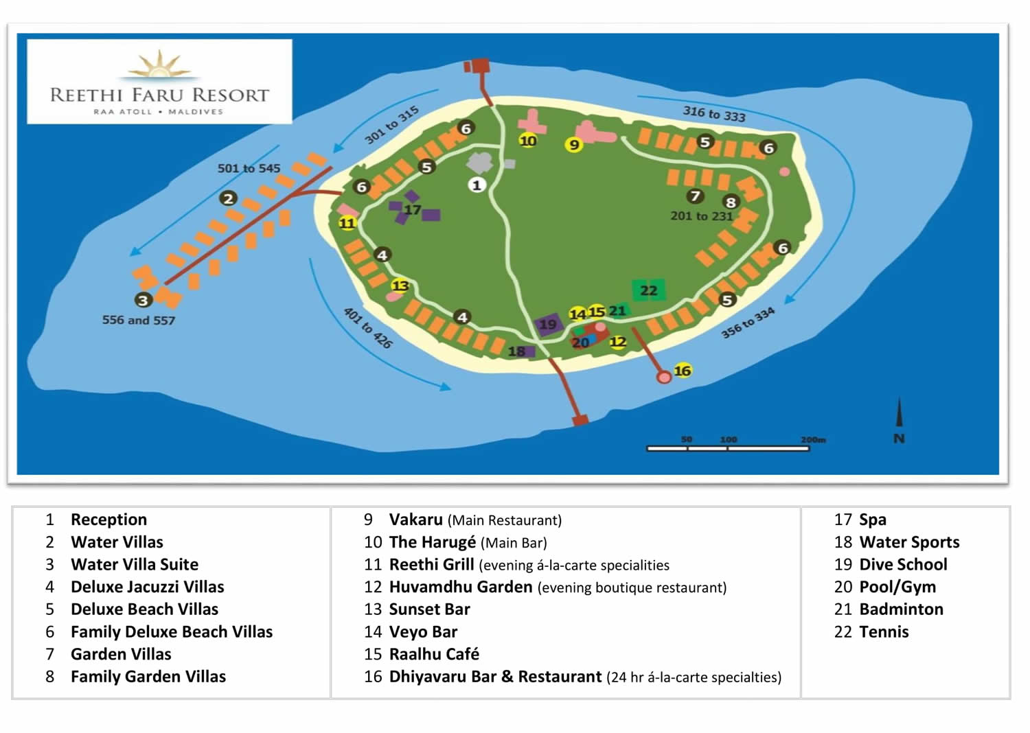 Reethi Beach Resort 4 карта отеля