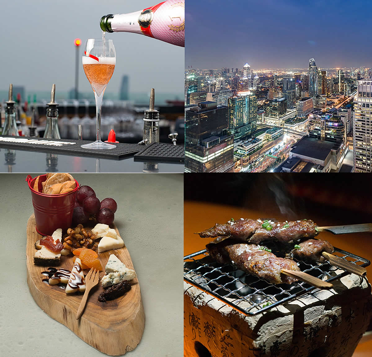 едаЮ напитки и виды в Cru Rooftop Bar Bangkok - потрясающий вид на город